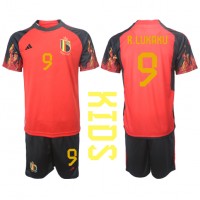 Belgium Romelu Lukaku #9 Replica Home Minikit World Cup 2022 Short Sleeve (+ pants)